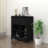 vidaXL Komoda crna 70 x 35 x 80 cm od masivne borovine Cijene