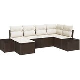  Vrtna sofa set Set od 6 Smeđa i bijela Ratan poliester | shoptok.hr