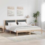  Konstrukcija postelje z vzglavjem Temno siva 160 x 200 cm blago, (5000084796) | Shoptok.si
