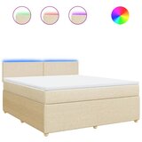vidaXL Krevet s oprugama i madracem krem 180x200 cm od tkanine | shoptok.hr