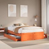 vidaXL Posteljni okvir brez vzmetnice s predali 140x190 cm borovina | Shoptok.si