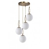 Opviq Visilica MARINO, bijela, metal/ staklo, promjer 30 cm, visina 70 cm, E27 60 W, Morino 4 Lü Tepsili Beyaz Camlı Eskitme Sarkıt Cijene