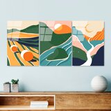 Wallity UV-946 - 45 x 65 multicolor decorative tempered glass painting (3 pieces) | ePonuda.com