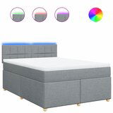 Maison Chic Box spring postelja - Vzmetna postelja z vzmetnico svetlo siva 160x200 cm žamet SL11951, (21895904) | Shoptok.si