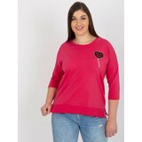 Fashion Hunters Fuchsia women's blouse plus size with application Cene