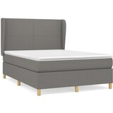  Box spring postelja z vzmetnico temno siva 140x200 cm blago, (20901524) | Shoptok.si