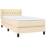  Krevet s oprugama i madracem krem 90 x 200 cm od tkanine | shoptok.hr