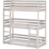 Molarem Home Drveni dječji krevet na kat Ted s tri kreveta - kašmir - 180x80 cm - Madrac PE pjena 8 cm-spužvasti madrac | shoptok.hr