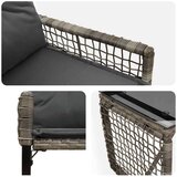  Set vanjskog namještaja s jastukom 3 pcs Sivi - siva i tamnosiva 2x pojedinačna stolica +1x stol | shoptok.hr