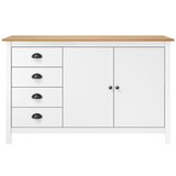 Maison Chic Komoda - Predalnik Hill bela 130x40x80 cm trdna borovina, (21718230) | Shoptok.si