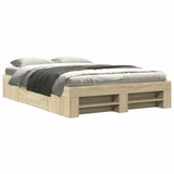 Furnova Posteljni okvir brez vzmetnice hrast 140x200 cm inženirski les, (21935472) | Shoptok.si