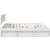  Konstrukcija postelje Bela 200 x 200 cm Masivno borovo les, (5000103437) | Shoptok.si