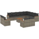 vidaXL 13-dijelni set vrtnih sofa od poliratana s jastucima sivi | shoptok.hr
