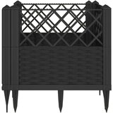 vidaXL Cvetlično korito z zatiči črno 43,5x43,5x43,5 cm PP | Shoptok.si