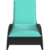  Ležaljka za sunčanje s jastukom crna 60x205x73 cm poli ratan | shoptok.hr