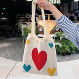 Venisymlis Ženska Nakupovalna Torba Za Pletenje V Obliki Srca, Priložnostna Torbica Za Eno Ramo, (22070143) | Shoptok.si