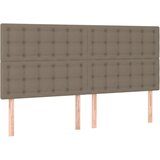 Maison Chic Posteljno vzglavje - Vzglavna omarica 4 kosa taupe 90x5x78/88 cm blago, (22076920) Cene