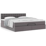 vidaXL Otomanski okvir kreveta s madracem sivi 160x200cm umjetna koža | shoptok.hr