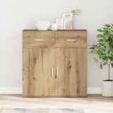 vidaXL Strani šal artisan hrast 79 x 38 x 80 cm Konstruiran les | Shoptok.si