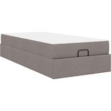 vidaXL Konstrukcija postelje z vzmetnico Taupe 90 x 200 cm blago | Shoptok.si