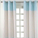 HOMESCAPES Bombažne zavese Multi Stars Ready Made Eyelet Par, 137x228 cm Kapljica, (20749554) | Shoptok.si