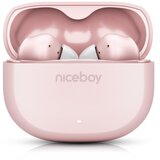 Niceboy pins 4 - bežične slušalice sa aktivnim poništavanjem buke (anc), 400 mah + 2x 50 mah, IPX4, ružičaste Cene