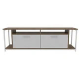 TV komoda Omar, 160x50,8x35 cm, Bijelo-Orah