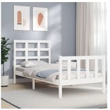vidaXL Okvir kreveta s uzglavljem bijeli 2FT6 mali od masivnog drva | shoptok.hr
