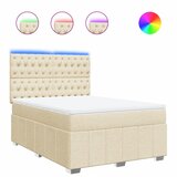 vidaXL Krevet s oprugama i madracem krem 160x200 cm od tkanine | shoptok.hr