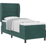 vidaXL Dvignjena postelja z vzmetnico temno zelena 80x200 cm žamet, (22052444) | Shoptok.si