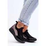 EVENTO PE1 Women's Slip-On Wedge Sneakers Black And Silver Farro | Eponuda.ba