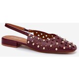 Boto Embellished Ballet Flats On Flat Heel Burgundy Nilarisela | shoptok.hr