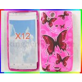  Gumijasti / gel etui Art za Sony Ericsson Xperia arc / Xperia arc S - roza z metulji Cene