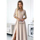 Numoco Elegant long dress with lace neckline | Shoptok.si