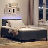  LED Box Spring Krevet Tamno siva 120 x 190 cm Baršun | shoptok.hr