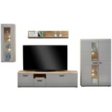 Mömax Viseča Vitrina Auris, Siva, Barva Hrasta | Shoptok.si