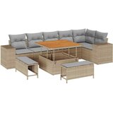  Set od 9 komada vrtnih kauča s jastučićima bež poli ratan akacija Set od 3 komada vrtnih blagovaonica s jastučićima bež poli ra | shoptok.hr