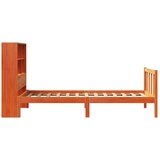 vidaXL Knjižna postelja brez vzmetnice vošč. rjava 100x200 cm borovina | Shoptok.si