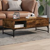 Furnova Klubska mizica dimljeni hrast 100x50x35 cm inž. les in kovina, (21913335) | Shoptok.si