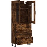  Visoka komoda dimljeni hrast 69 5x34x180 cm konstruiranog drva | shoptok.hr