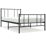 The Living Store Kovinski posteljni okvir z vzglavjem in vznožjem črn 75x190 cm - Posteljni Okvir, (21527267) | Shoptok.si