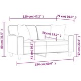  Dvosjed s ukrasnim jastucima crni 120 cm od umjetne kože | shoptok.hr
