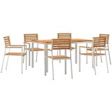  Vrtni set za objed 7 pcs Masivni teak drvo i nehrđajući čelik | Shoptok.si