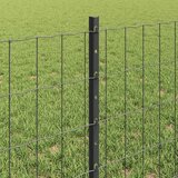 Euro ograda s postom 25 x 0,6 m Čelik premazan PVC-om Siva | Eponuda.com