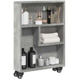 vidaXL Uska kolica za pohranu boja betona 48x13x68cm konstruirano drvo | shoptok.hr