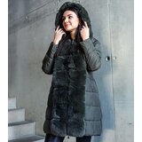 Gemre Green quilted jacket with detachable sleeves and fur Louis | shoptok.hr
