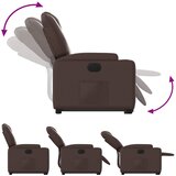  Električna naslonjač na podizanje od umjetne kože smeđi | shoptok.hr