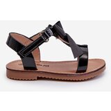 Boto Black Patent Children's Sandals with Bow on Velcro Joratia | Shoptok.si