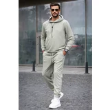 Madmext Mint Green Hooded Basic Tracksuit Set 5908