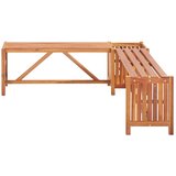 vidaXL Vrtna kotna klop s cvetličnim koritom 117x117x40cm akacijev les | Shoptok.si